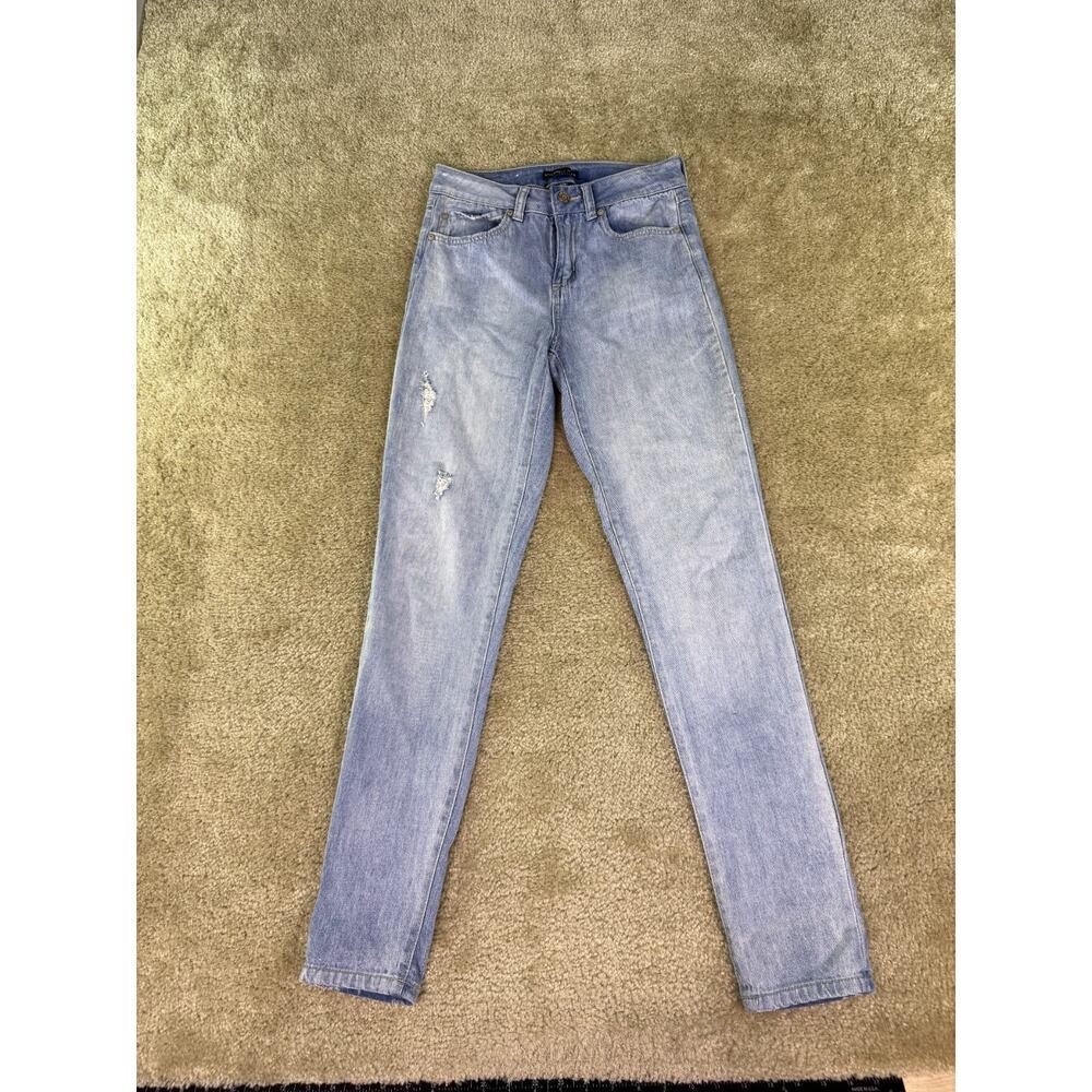 Sincerely Jules Womens Jeans Size 1/25 Blue Distressed High Rise Skinny D433